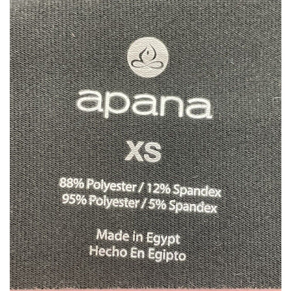 Apana Shirt Womens XS Black Ruffle Layered Cris Cross Athleisure Workout Gym - Picture 3 of 11